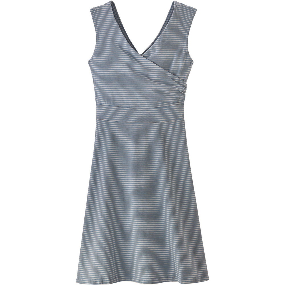 Patagonia Blue White Striped Organic Cotton Wrap‎ Tank Sleeveless Dress Size XS
